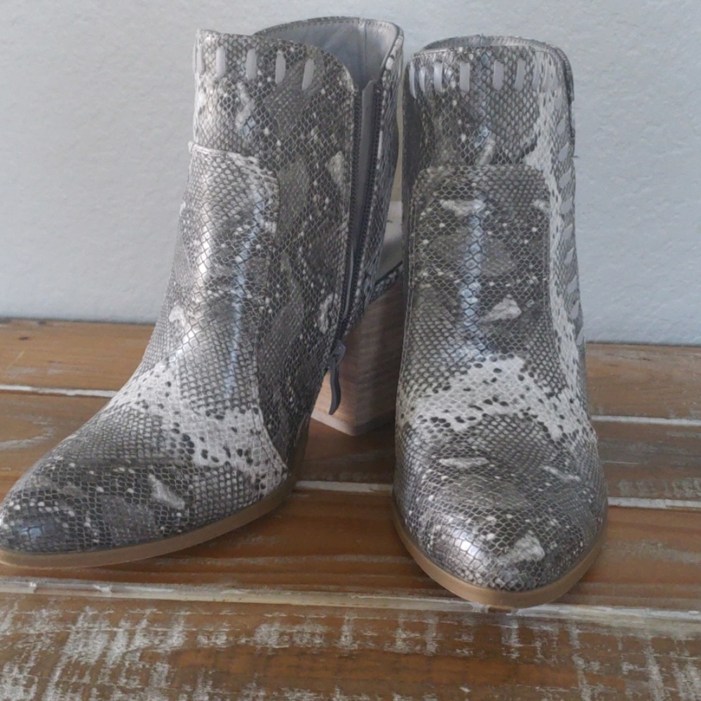 Make an offer snake skin booties